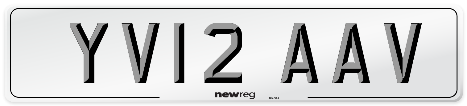 YV12 AAV Number Plate from New Reg